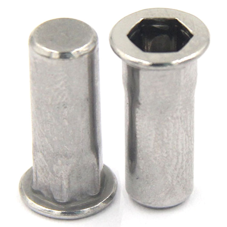 flat head inner and outer hexagonal blind hole riveting nut